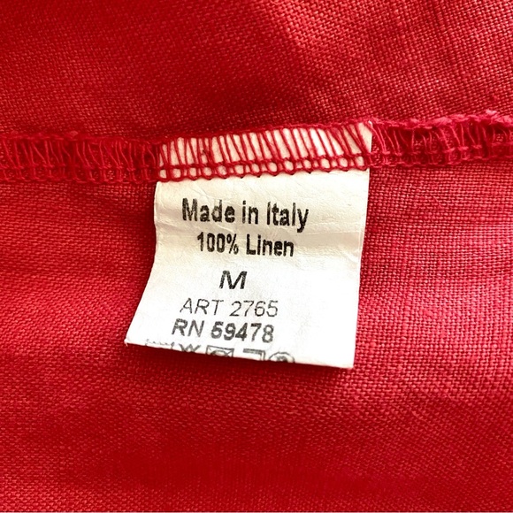 Terzo Millennio Orange Linen Sleeveless Dress Size Medium  Midi Maxi Lagenlook - Picture 11 of 14